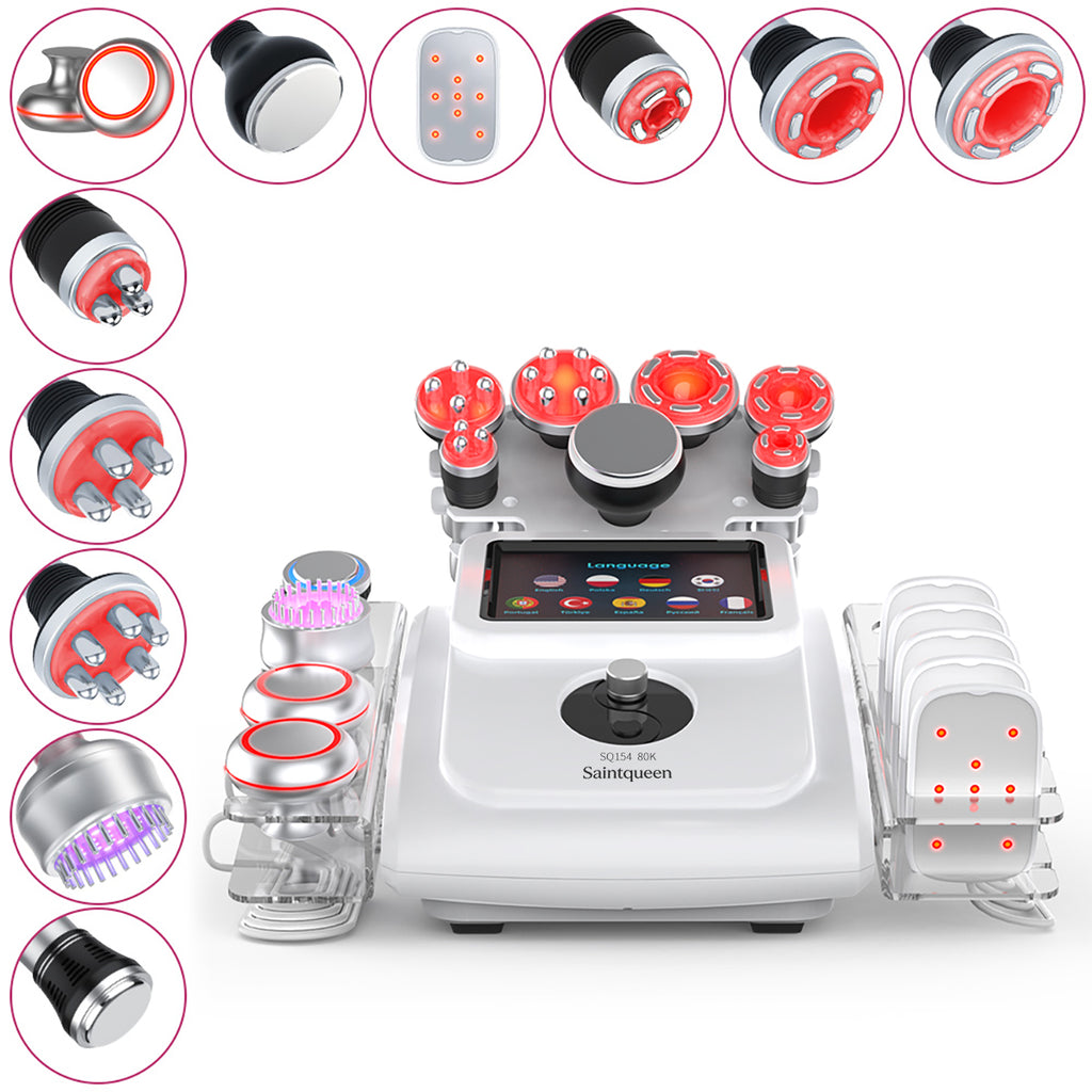 SQ154A Max 11-in-1 80K Ultrasonic Cavitation & RF Machine with Laser Pads