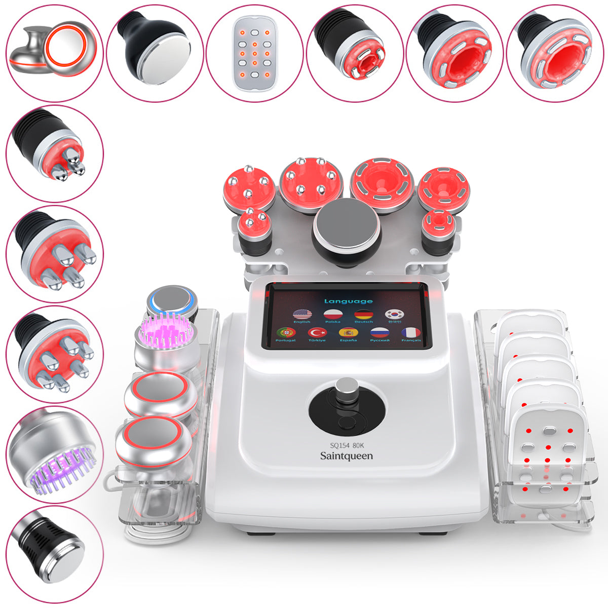 SQ154B Max 11-in-1 80K Ultrasonic Cavitation & RF Machine with Laser + Microcurrent Pads Main image