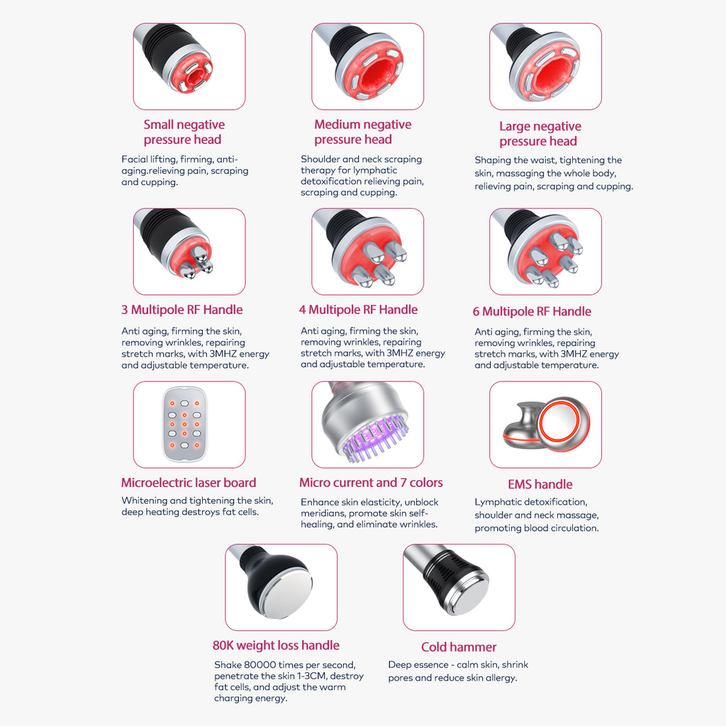 SQ154B Max 11-in-1 80K Ultrasonic Cavitation & RF Machine with Laser + Microcurrent Pads