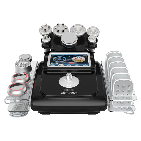 SQ154D Max 11-in-1 80K Ultrasonic Cavitation & RF Machine with Laser + Microcurrent Pads