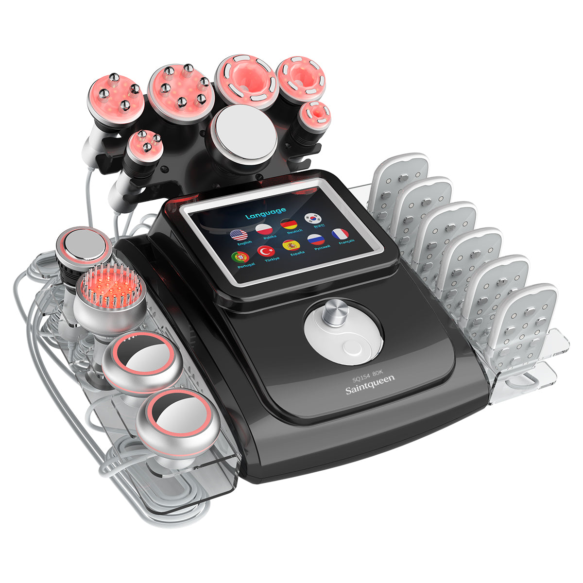 SQ154D Max 11-in-1 80K Ultrasonic Cavitation & RF Machine with Laser + Microcurrent Pads