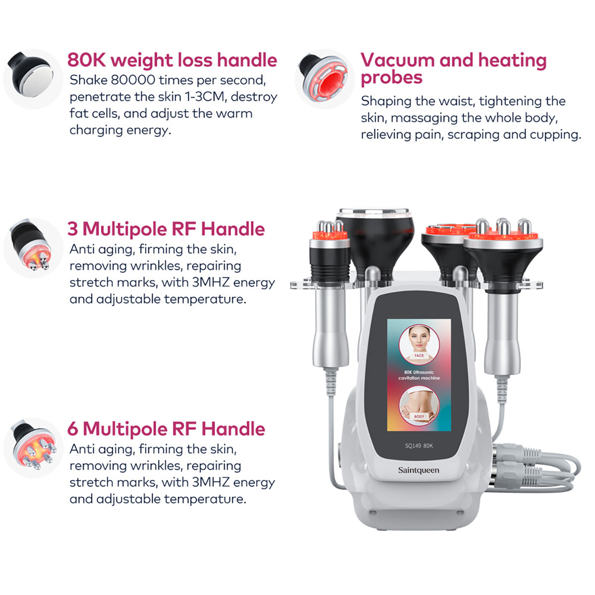 SQ149 Basic 4-in-1 80K Ultrasonic Cavitation & RF Machine Secondary image