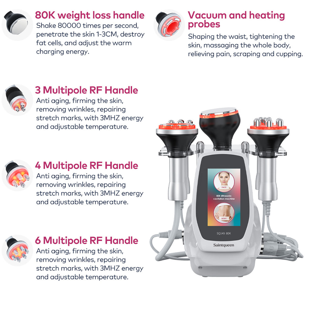 SQ149 Pro 5-in-1 80K Ultrasonic Cavitation & RF Machine