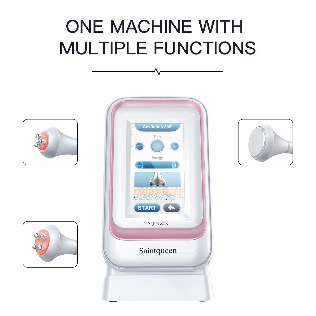 SQ53 Basic, 3in1 80K Cavitation Machine, 3-Pole & 4-Pole Radio Frequency Skin Lifting Tightening for Body Shaping Facial Anti-Aging Skin Rejuvenation Secondary image