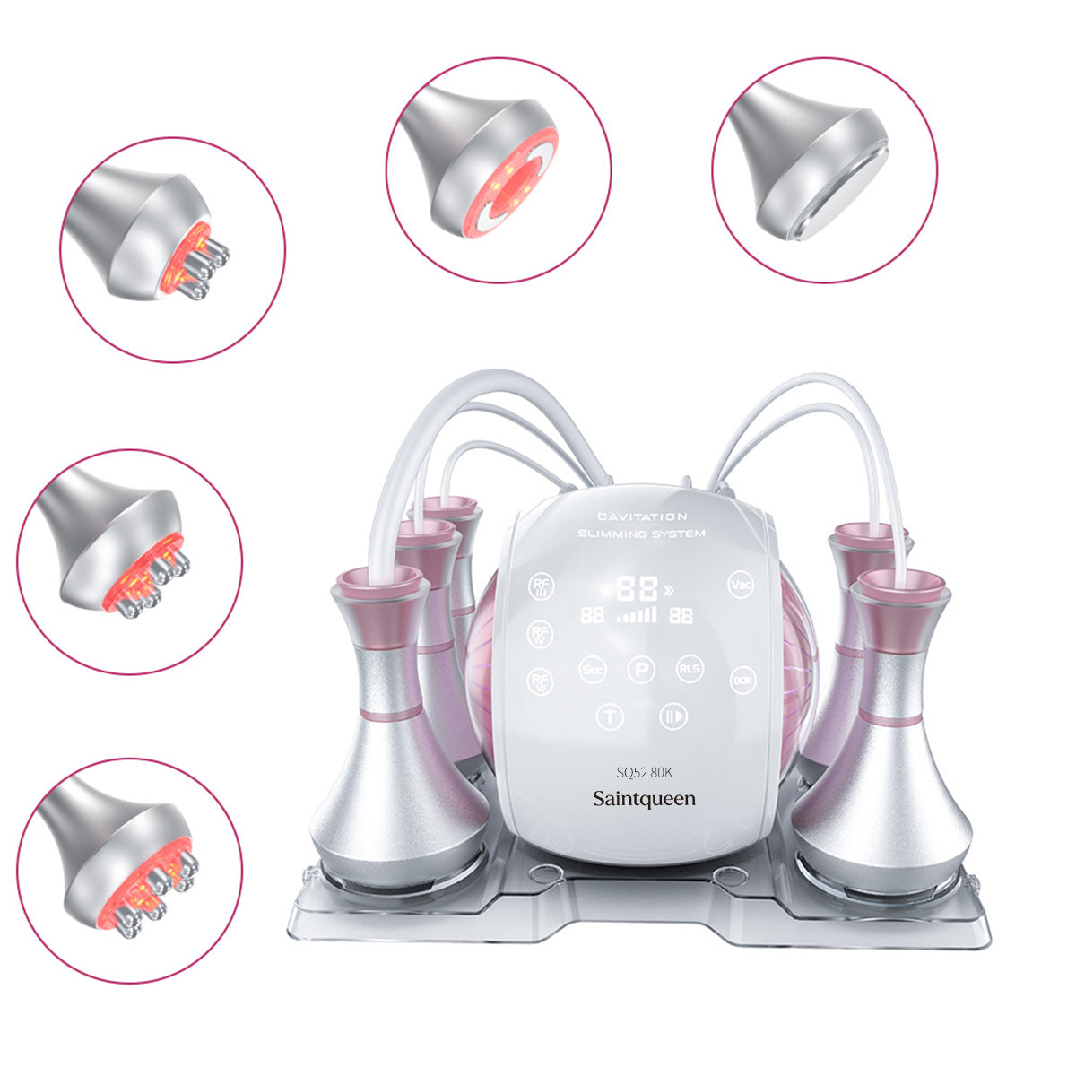 SQ52 Pro, 5in1 80K Ultrasonic Cavitation System, Multi-Polar RF Vacuum Massage Machine, Body Contouring Lymph Drainage Skin Firming Anti-Aging for Face Neck Body Main image
