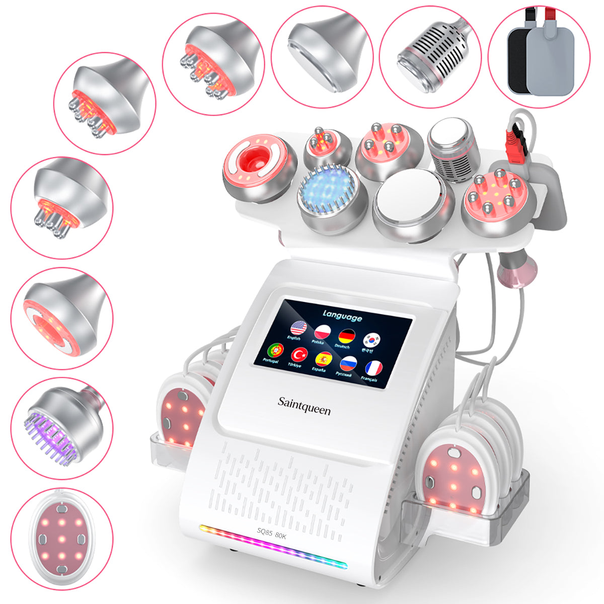 SQ85E Plus 9-in-1 80K Ultrasonic Cavitation & RF Machine with Laser + Microcurrent Pads Main image
