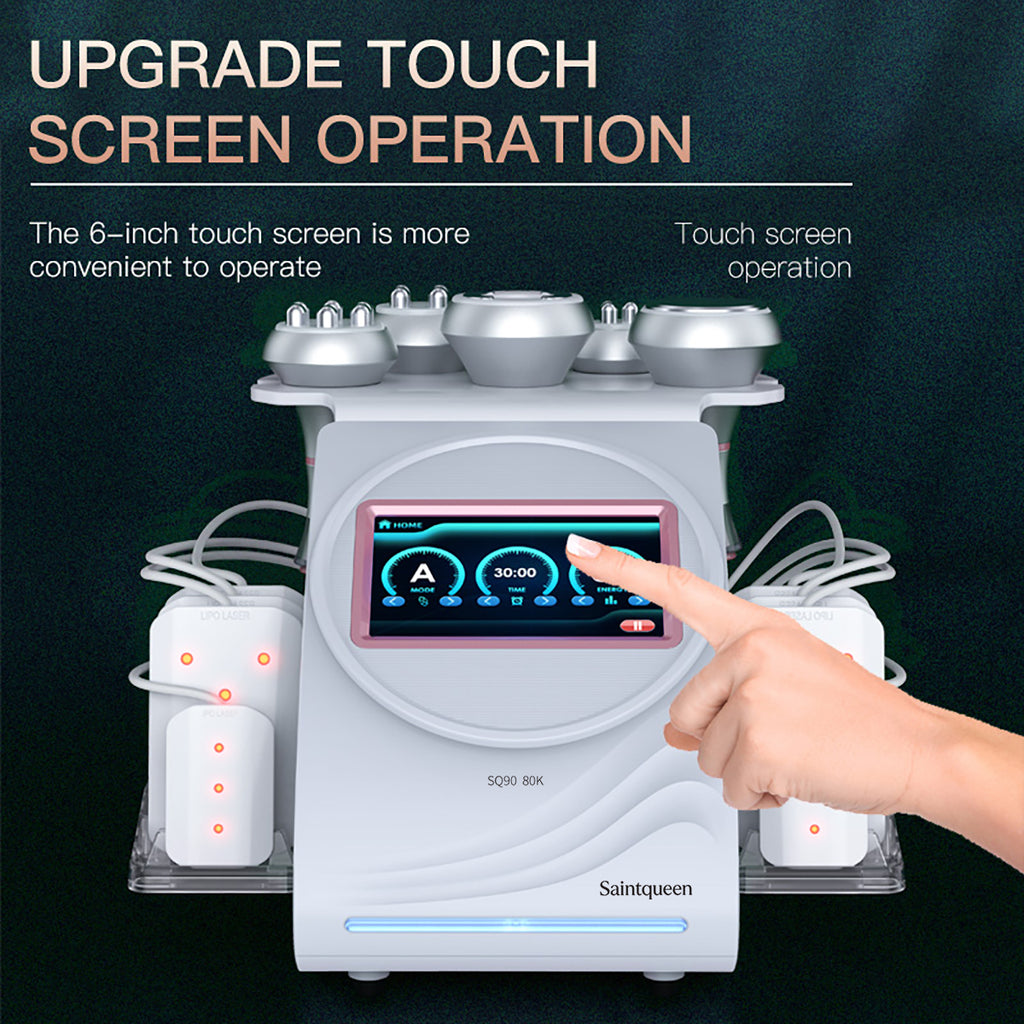 SQ90C Pro 6-in-1 80K Ultrasonic Cavitation & RF Machine with Laser Pads