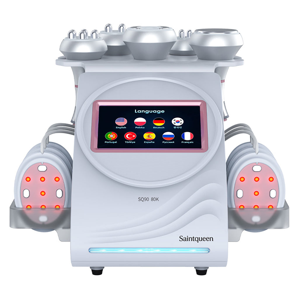 SQ90B Pro 6-in-1 80K Ultrasonic Cavitation & RF Machine with Laser + Microcurrent Pads