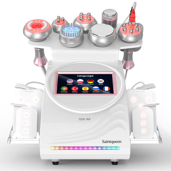 SQ90D Plus 9-in-1 80K Ultrasonic Cavitation & RF Machine with Laser Pads