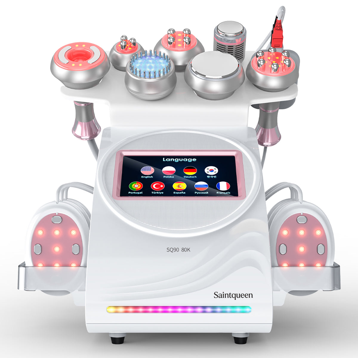 SQ90E Plus 9-in-1 80K Ultrasonic Cavitation & RF Machine with Laser + Microcurrent Pads