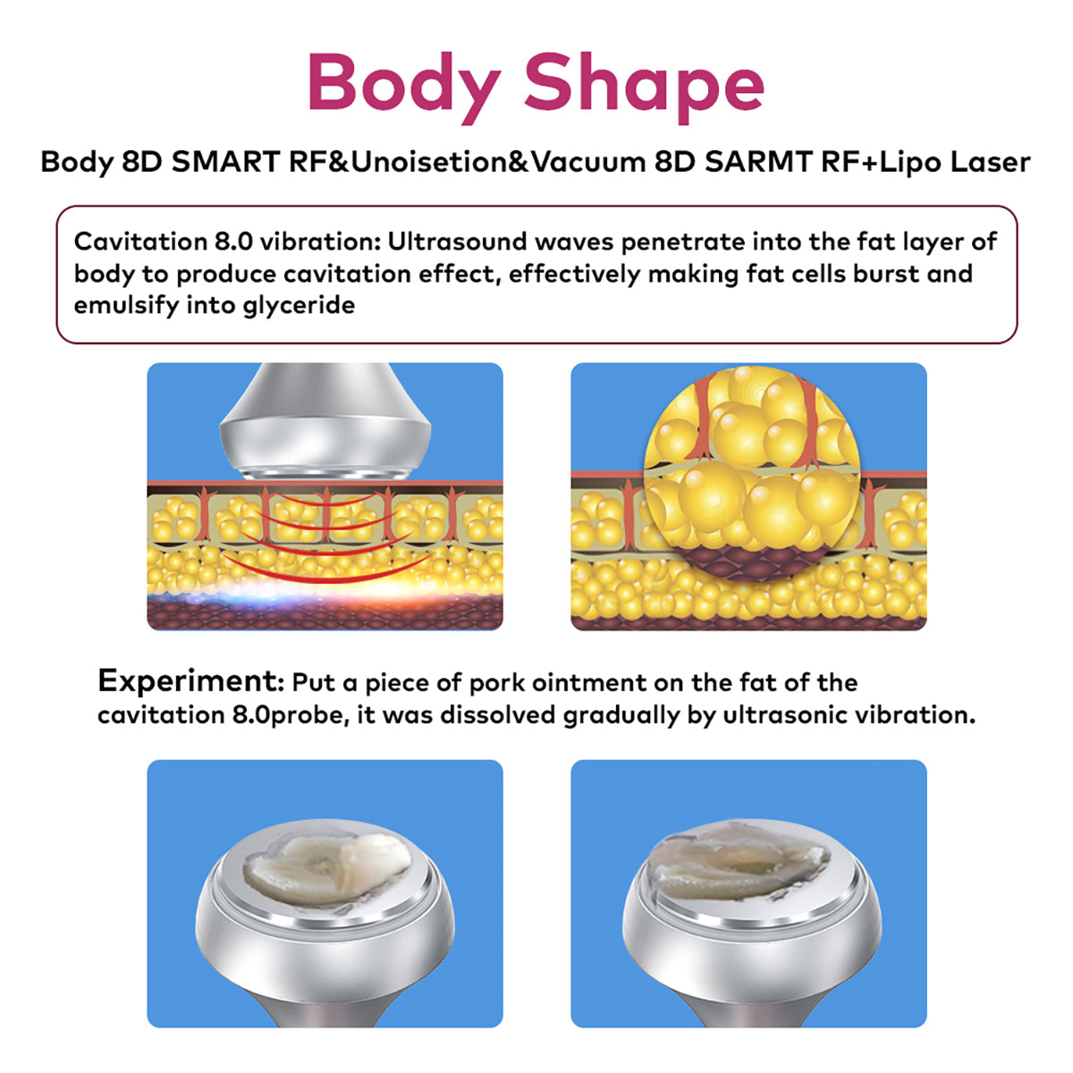 SQ90E Plus 9-in-1 80K Ultrasonic Cavitation & RF Machine with Laser + Microcurrent Pads