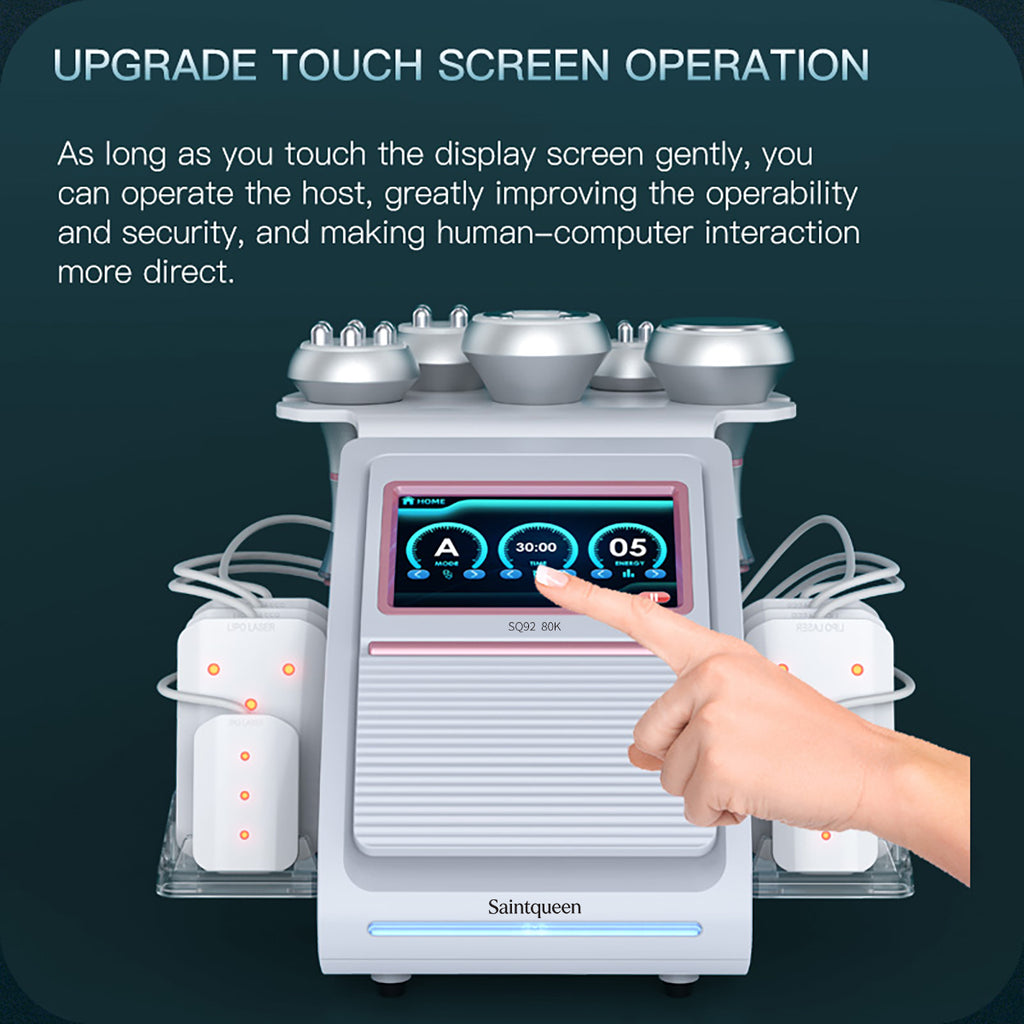SQ92C Pro 6-in-1 80K Ultrasonic Cavitation & RF Machine with Laser Pads