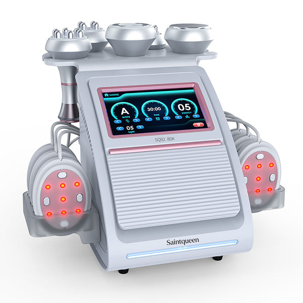 SQ92B Pro 6-in-1 80K Ultrasonic Cavitation & RF Machine with Laser + Microcurrent Pads