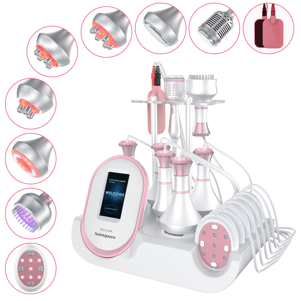 SQ121D Plus, 9in1 80K Cavitation Machine With Microcurrent Plate, Multi-Polar RF Vacuum for Body Shaping Skin Tightening Anti-Aging