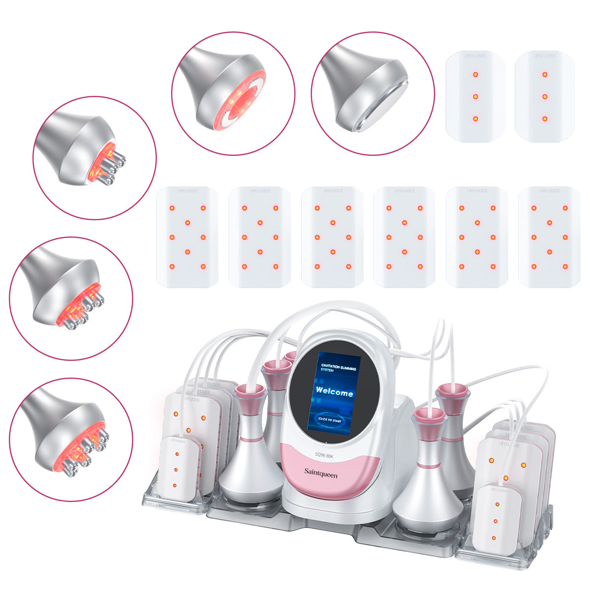 SQ96 Pro 6-in-1 80K Cavitation Machine with Laser Pads