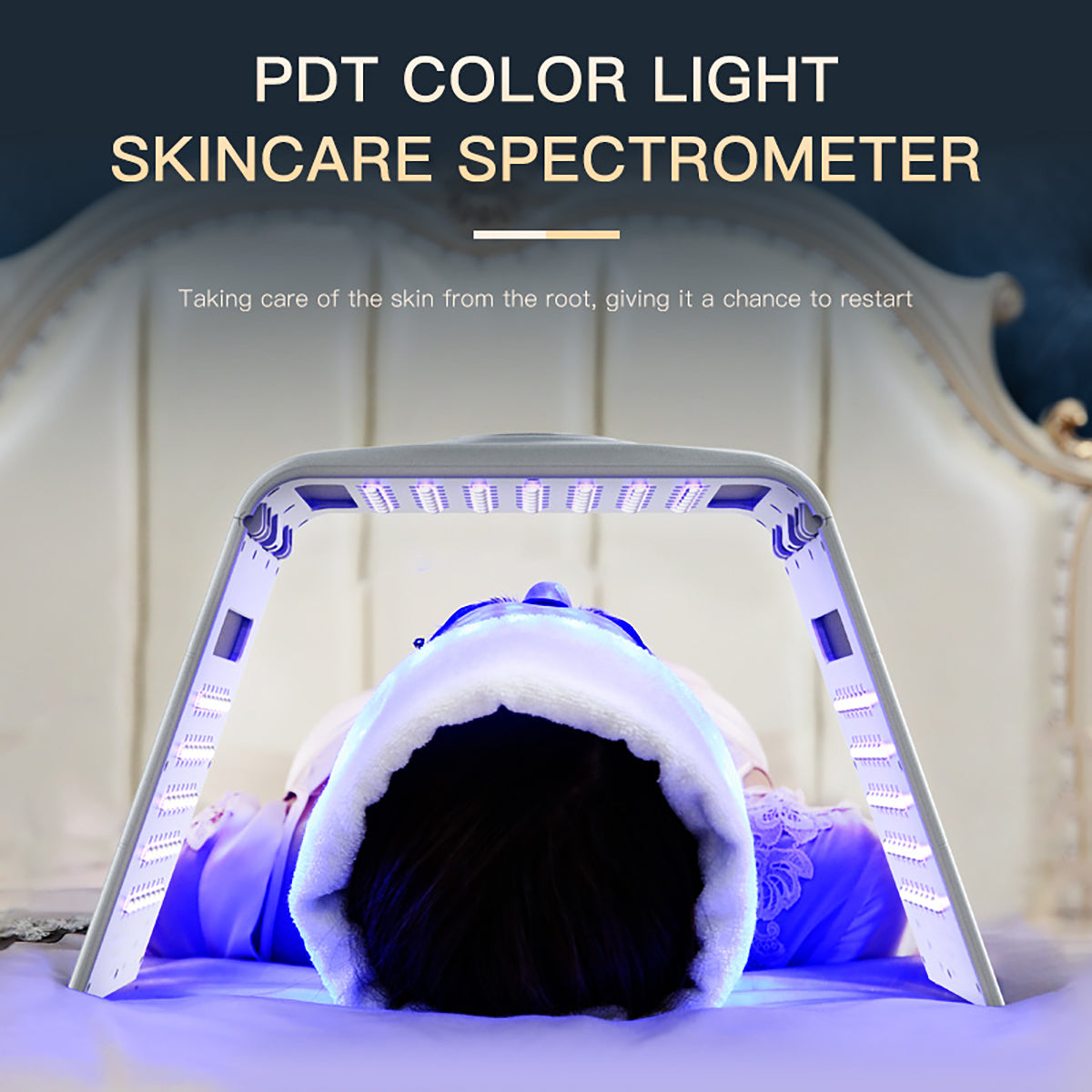 SQ130 119-LED 7 Color PDT Spectrometer Light Therapy Device, Foldable Facial Skin Rejuvenation with Hot Compress Mode for Home Salon Secondary image